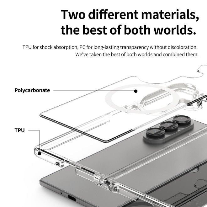 Araree - Samsung Galaxy Z Fold7 Hülle - Case aus TPU und PC - mit MagSafe - Duple M Series -  Made in Korea - transparent