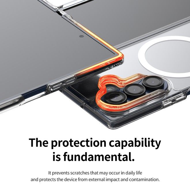 Araree - Samsung Galaxy Z Fold7 Hülle - Case aus TPU und PC - mit MagSafe - Duple M Series -  Made in Korea - transparent