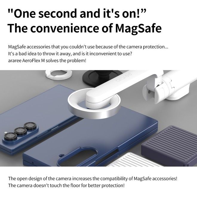 Araree - Samsung Galaxy Z Fold7 Hardcase Hülle - mit MagSafe - Aero Flex M Series - Made in Korea - blau