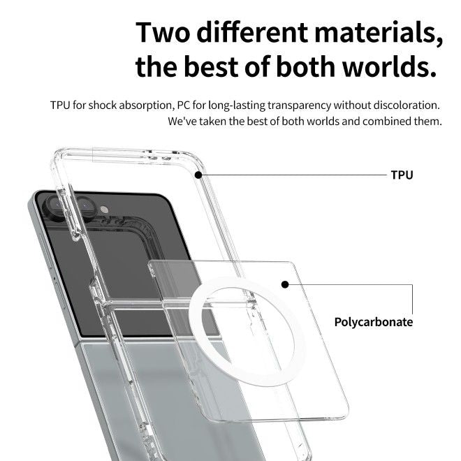 Araree - Samsung Galaxy Z Flip7 Hülle - Case aus TPU und PC - mit MagSafe - Duple M Series -  Made in Korea - transparent