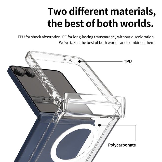Araree - Samsung Galaxy Z Flip7 Hülle - Case aus TPU und PC - mit MagSafe - Duple 360 M Series - Made in Korea - transparent