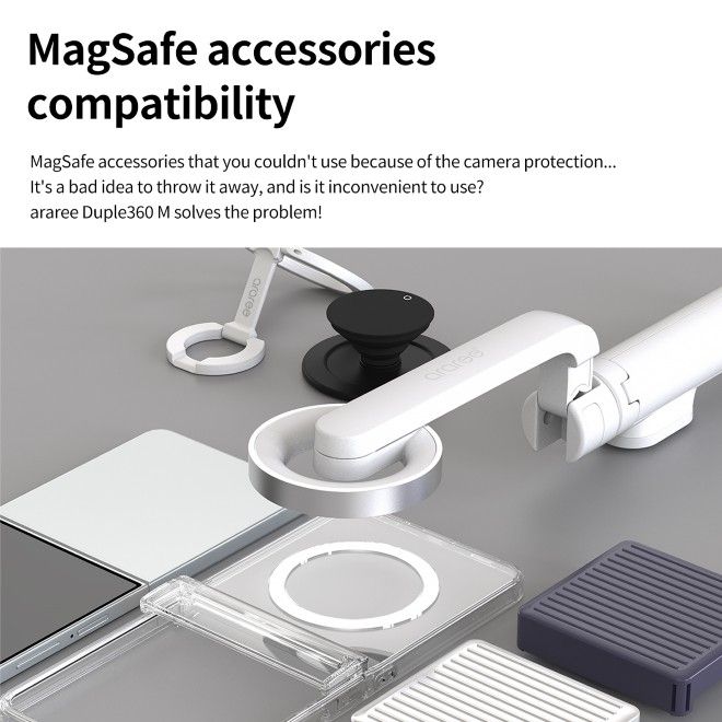 Araree - Samsung Galaxy Z Flip7 Hülle - Case aus TPU und PC - mit MagSafe - Duple 360 M Series - Made in Korea - transparent