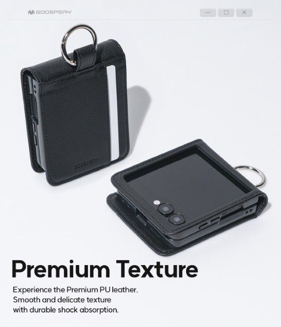 Goospery - Samsung Galaxy Z Flip7 Hülle - Basic Diary Case Series - schwarz