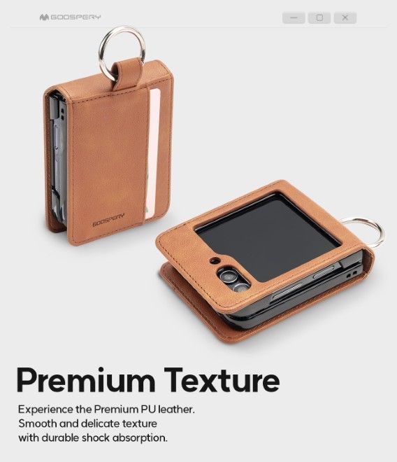 Goospery - Samsung Galaxy Z Flip7 Hülle - Basic Diary Case Series - hellbraun