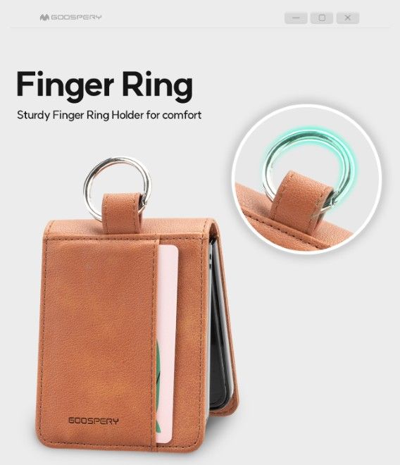 Goospery - Samsung Galaxy Z Flip7 Hülle - Basic Diary Case Series - hellbraun