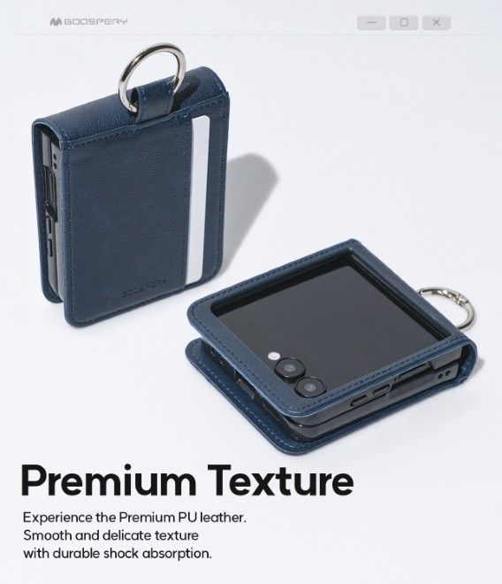 Goospery - Samsung Galaxy Z Flip7 Hülle - Basic Diary Case Series - dunkelblau