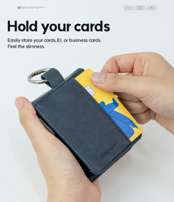 Goospery - Samsung Galaxy Z Flip7 Hülle - Basic Diary Case Series - dunkelblau