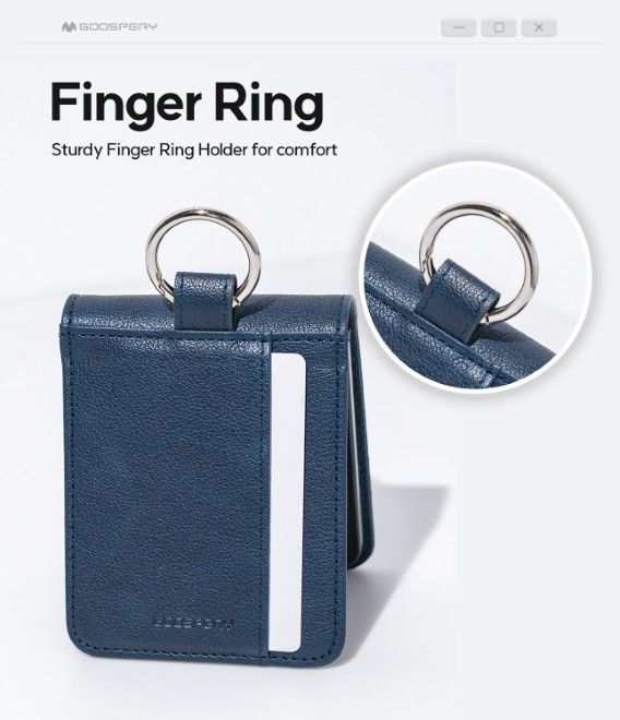 Goospery - Samsung Galaxy Z Flip7 Hülle - Basic Diary Case Series - dunkelblau