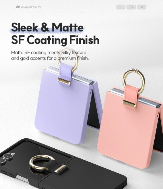 Goospery - Samsung Galaxy Z Flip7 Hülle - Gold Ring Case Series - purpur