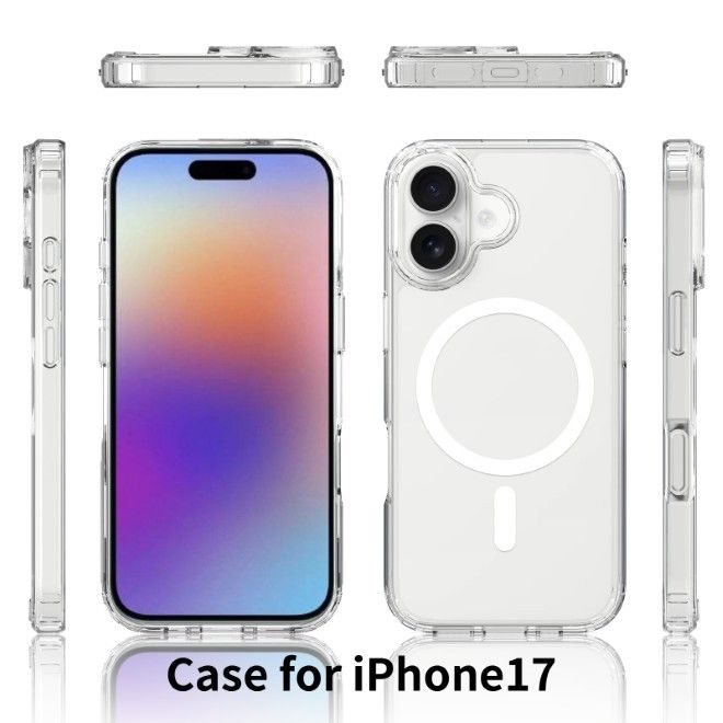 iPhone 17 Hülle (PC / TPU Case) - Polycarbonat Rückseite + TPU Ränder - MagPureProtect Series - transparent
