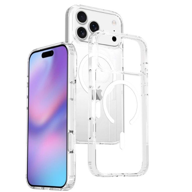 iPhone 17 Pro Max Hülle (PC / TPU Case) - Polycarbonat Rückseite + TPU Ränder - MagPureProtect Series - transparent