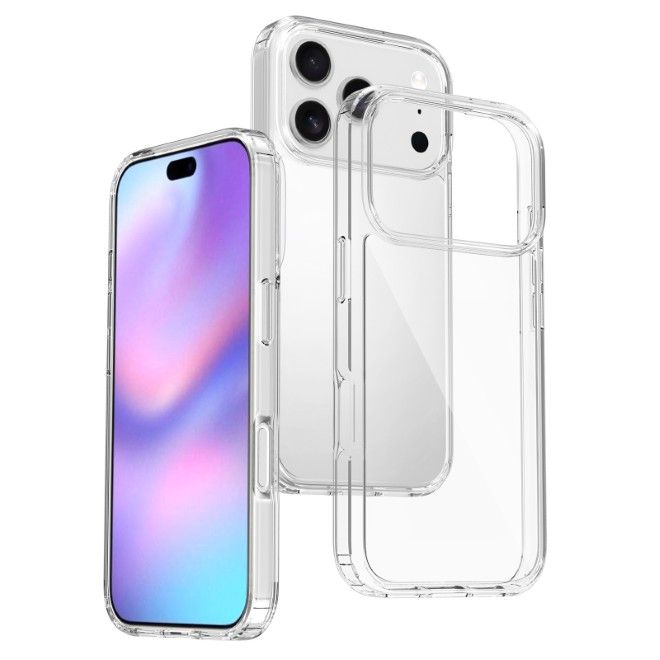 iPhone 17 Pro Max Hülle (PC / TPU Case) - Polycarbonat Rückseite + TPU Ränder - PureProtect Series - transparent