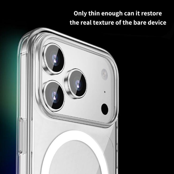iPhone 17 Pro Hülle (PC / TPU Case) - Polycarbonat Rückseite + TPU Ränder - MagPureProtect Camera Button Series - transparent