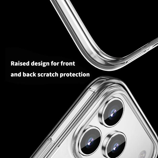 iPhone 17 Pro Max Hülle (PC / TPU Case) - Polycarbonat Rückseite + TPU Ränder - MagPureProtect Camera Button Series - transparent