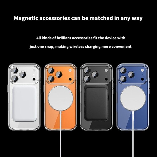 iPhone 17 Pro Max Hülle (PC / TPU Case) - Polycarbonat Rückseite + TPU Ränder - MagPureProtect Camera Button Series - transparent