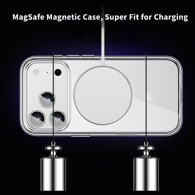 iPhone 17 Pro Max Hülle (PC / TPU Case) - Polycarbonat Rückseite + TPU Ränder - MagPureProtect Camera Button Series - transparent
