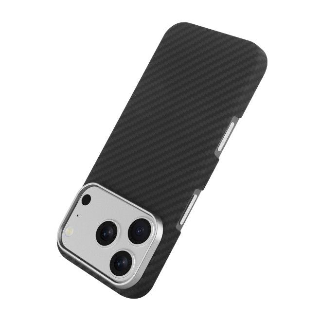 iPhone 17 Pro Aramid Schutzhülle - Real Kevlar ArmourShell MagSafe Series Case - schwarz/grau