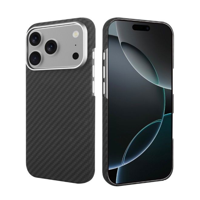 iPhone 17 Pro Max Aramid Schutzhülle - Real Kevlar ArmourShell MagSafe Series Case - schwarz/grau