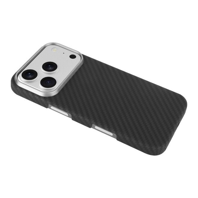 iPhone 17 Pro Max Aramid Schutzhülle - Real Kevlar ArmourShell MagSafe Series Case - schwarz/grau