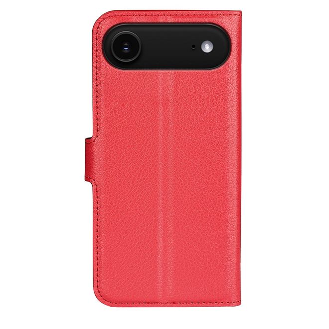 iPhone Air Handy Hülle - Litchi Leder Bookcover Series - rot