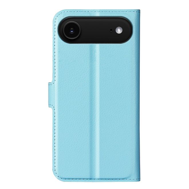 iPhone Air Handy Hülle - Litchi Leder Bookcover Series - blau