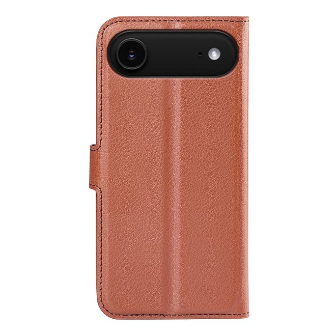 iPhone Air Handy Hülle - Litchi Leder Bookcover Series - braun