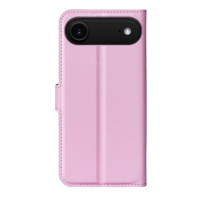 iPhone Air Handy Hülle - Litchi Leder Bookcover Series - rosa