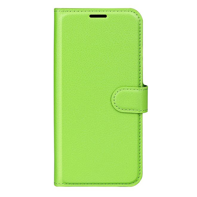 iPhone 17 Pro Max Handy Hülle - Litchi Leder Bookcover Series - grün