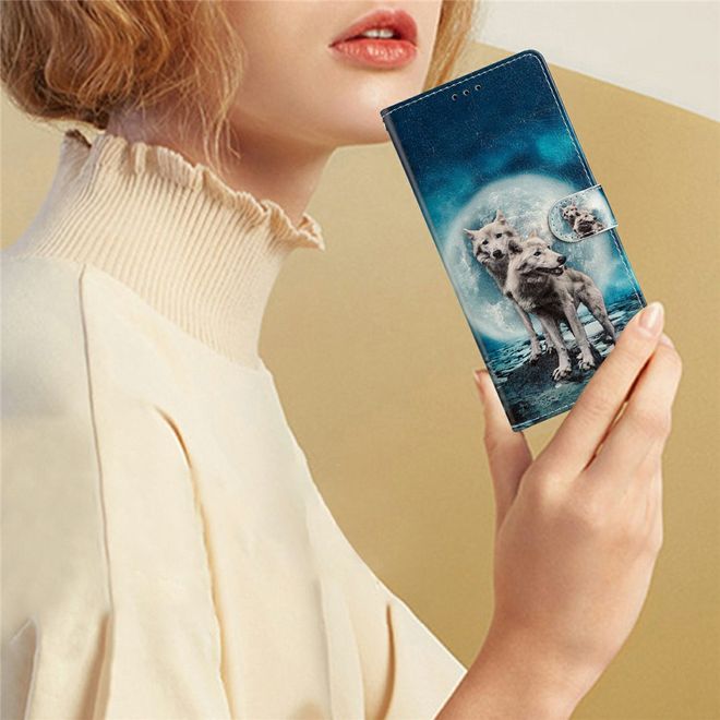 iPhone 17 Handy Hülle - Leder Bookcover Image Series - Wolf