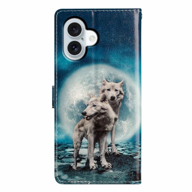 iPhone 17 Handy Hülle - Leder Bookcover Image Series - Wolf