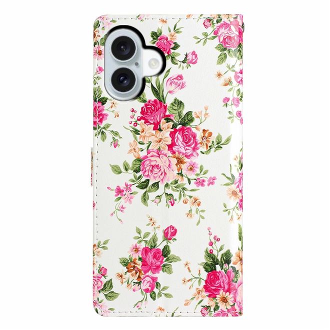 iPhone 17 Handy Hülle - Leder Bookcover Image Series - rote Blumen