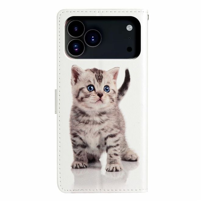 iPhone 17 Pro Handy Hülle - Leder Bookcover Image Series - süsse Katze
