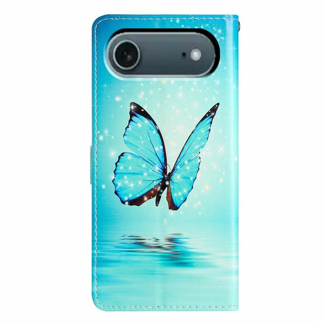 iPhone Air Handy Hülle - Leder Bookcover Image Series - blauer Schmetterling