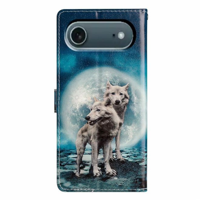 iPhone Air Handy Hülle - Leder Bookcover Image Series - Wolf