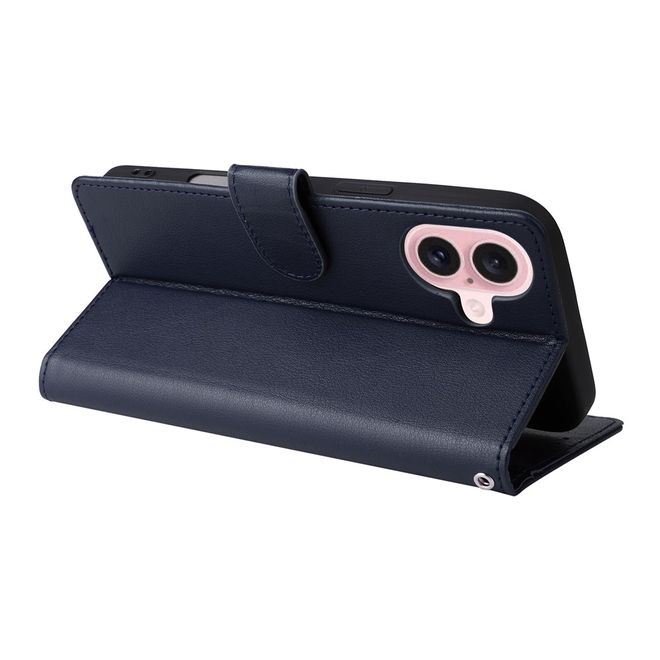 iPhone 17 Handy Hülle - Classic II Leder Bookcover Series - blau