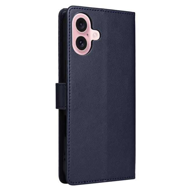 iPhone 17 Handy Hülle - Classic II Leder Bookcover Series - blau