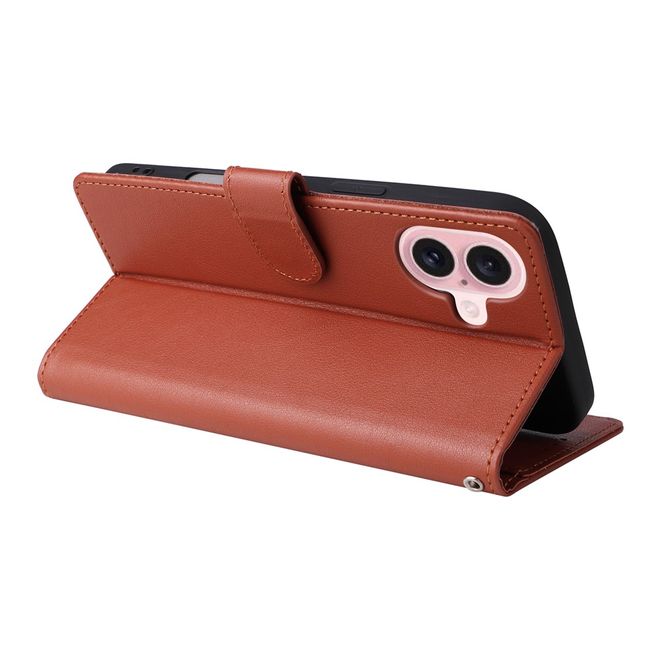 iPhone 17 Handy Hülle - Classic II Leder Bookcover Series - braun