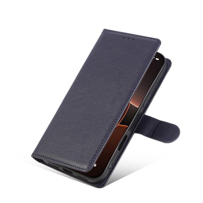 iPhone Air Handy Hülle - Classic II Leder Bookcover Series - blau