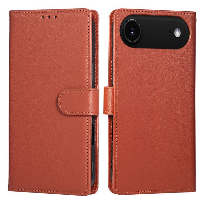 iPhone Air Handy Hülle - Classic II Leder Bookcover Series - braun