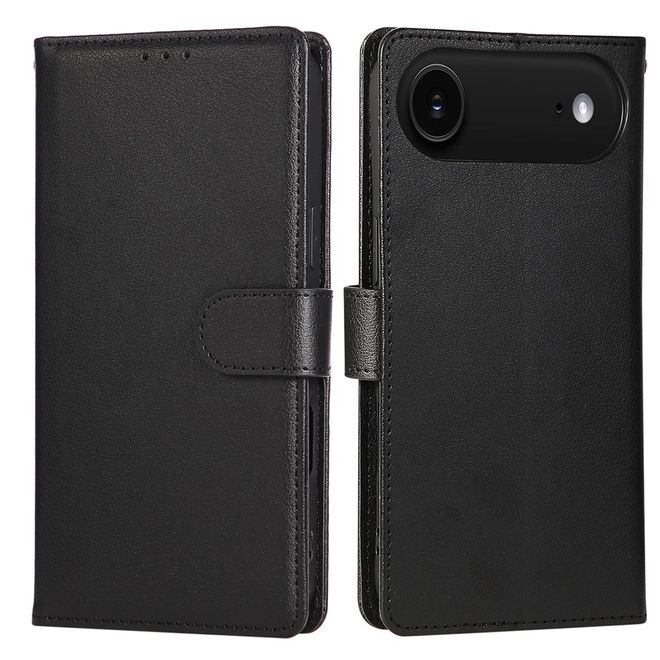 iPhone Air Handy Hülle - Classic II Leder Bookcover Series - schwarz