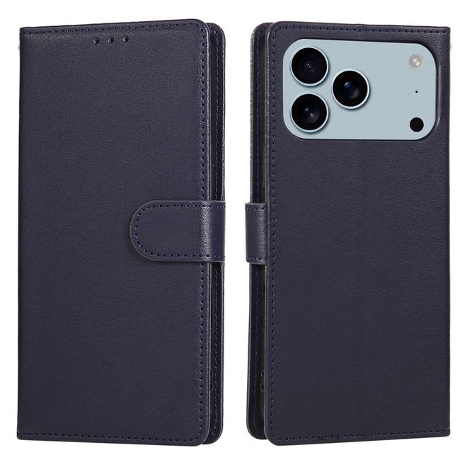 iPhone 17 Pro Handy Hülle - Classic II Leder Bookcover Series - blau