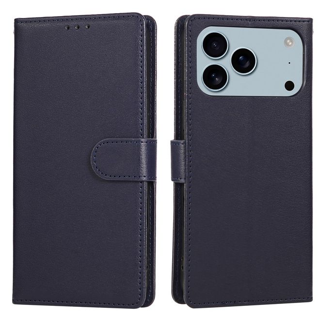iPhone 17 Pro Max Handy Hülle - Classic II Leder Bookcover Series - blau