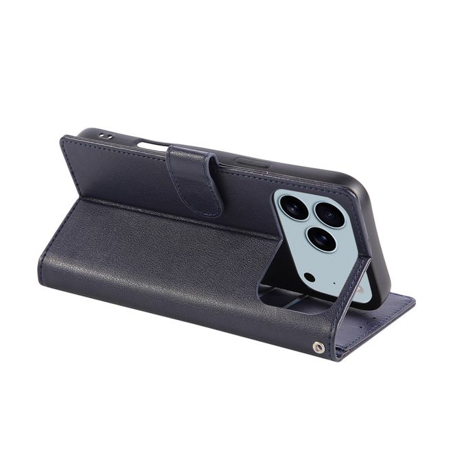 iPhone 17 Pro Max Handy Hülle - Classic II Leder Bookcover Series - blau