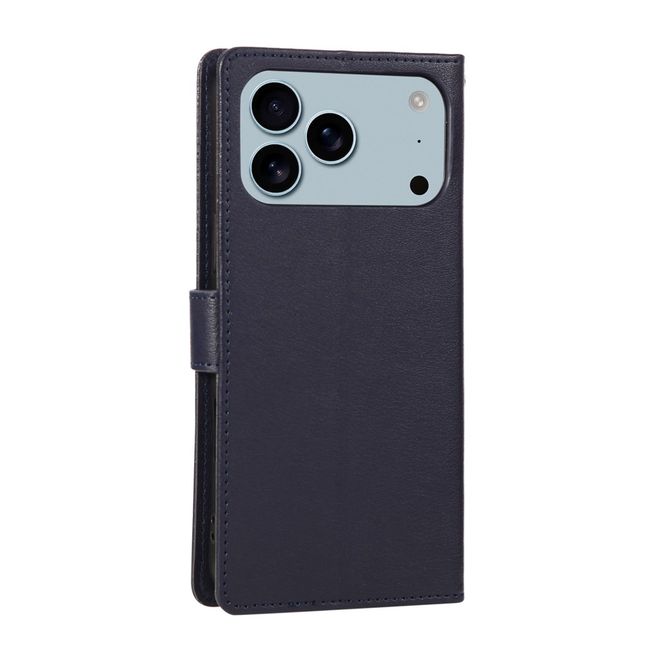 iPhone 17 Pro Max Handy Hülle - Classic II Leder Bookcover Series - blau