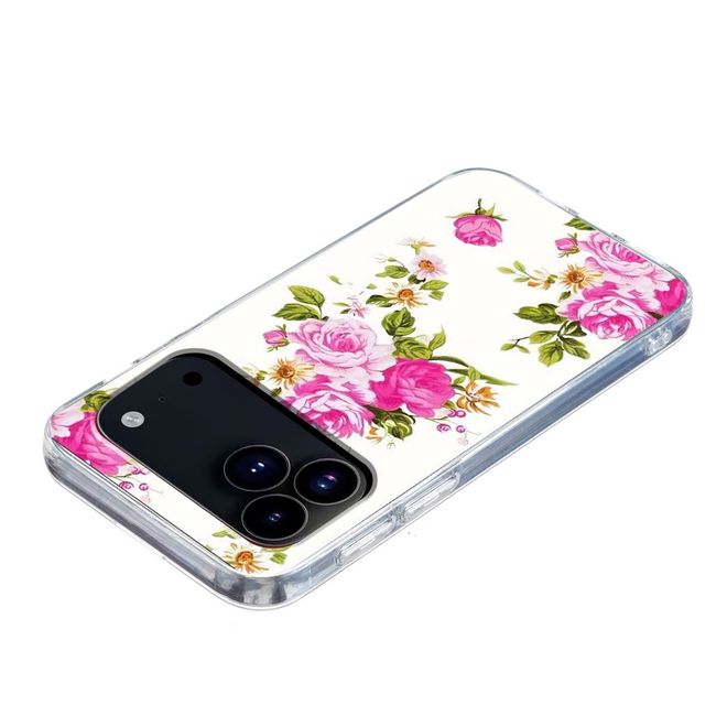 iPhone 17 Pro Handyhülle - Softcase Image TPU Series - pinke Blumen