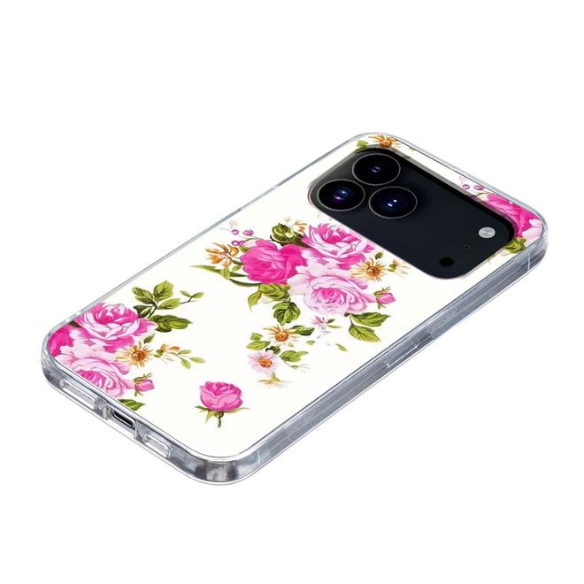 iPhone 17 Pro Handyhülle - Softcase Image TPU Series - pinke Blumen
