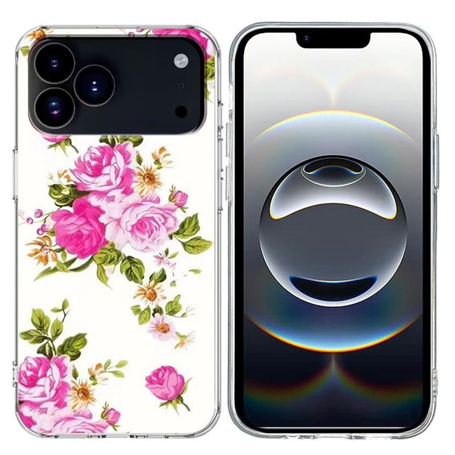 iPhone 17 Pro Max Handyhülle - Softcase Image TPU Series - pinke Blumen