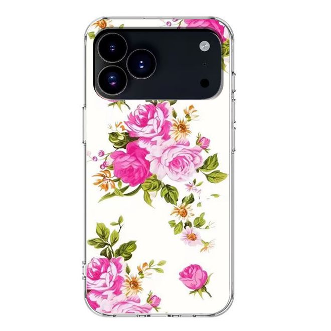 iPhone 17 Pro Max Handyhülle - Softcase Image TPU Series - pinke Blumen