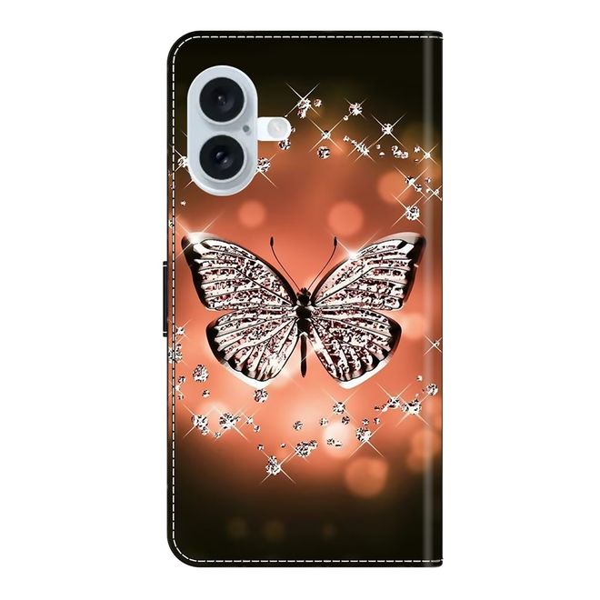 iPhone 17 Handy Hülle - Leder Bookcover Image Series - Kristall Schmetterling