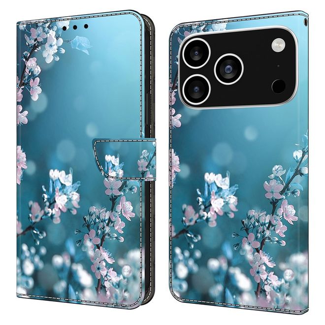 iPhone 17 Pro Handy Hülle - Leder Bookcover Image Series - Blumen